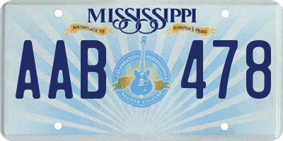 MS license plate AAB478