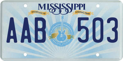 MS license plate AAB503