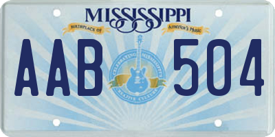 MS license plate AAB504