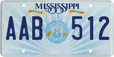 MS license plate AAB512