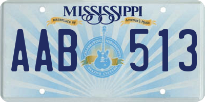 MS license plate AAB513