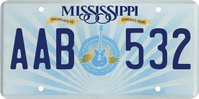 MS license plate AAB532