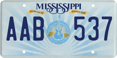 MS license plate AAB537
