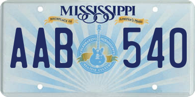MS license plate AAB540