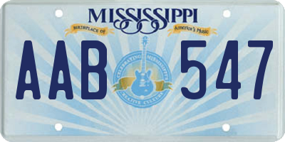 MS license plate AAB547