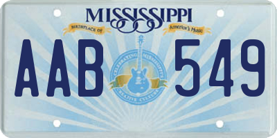 MS license plate AAB549