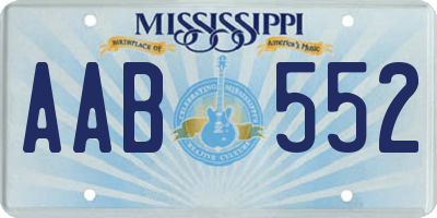 MS license plate AAB552