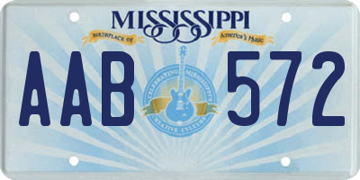 MS license plate AAB572