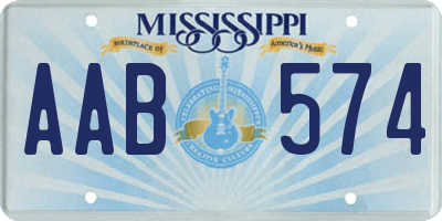 MS license plate AAB574