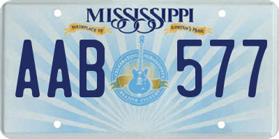 MS license plate AAB577