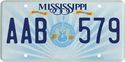 MS license plate AAB579