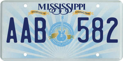 MS license plate AAB582