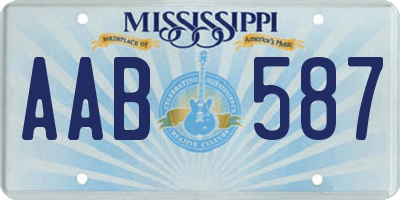 MS license plate AAB587