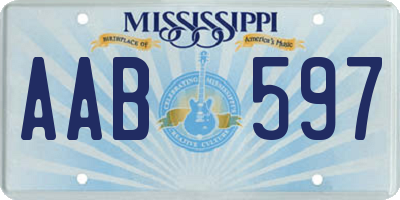 MS license plate AAB597