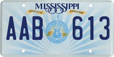 MS license plate AAB613
