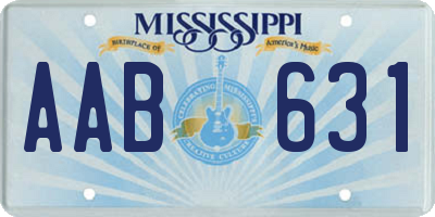 MS license plate AAB631