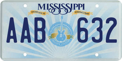 MS license plate AAB632