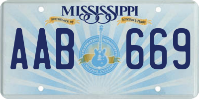 MS license plate AAB669