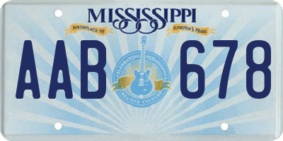 MS license plate AAB678
