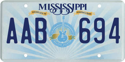 MS license plate AAB694