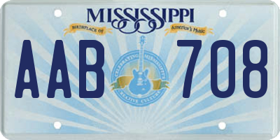 MS license plate AAB708