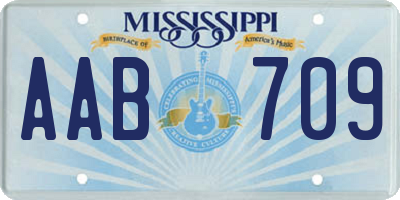 MS license plate AAB709