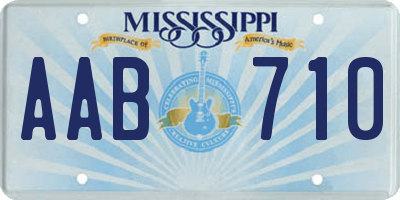 MS license plate AAB710