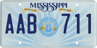 MS license plate AAB711