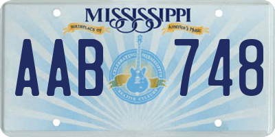 MS license plate AAB748