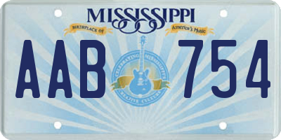 MS license plate AAB754