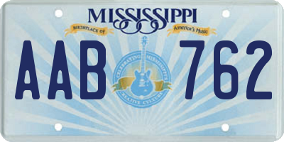 MS license plate AAB762
