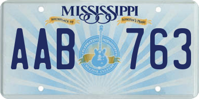 MS license plate AAB763