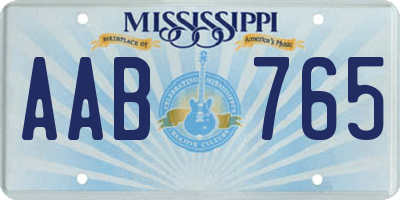 MS license plate AAB765