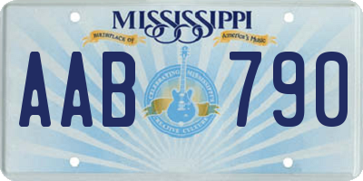 MS license plate AAB790