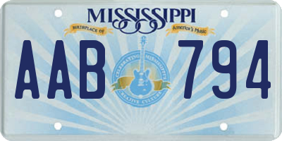 MS license plate AAB794