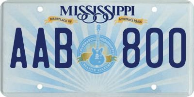 MS license plate AAB800