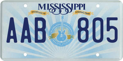 MS license plate AAB805