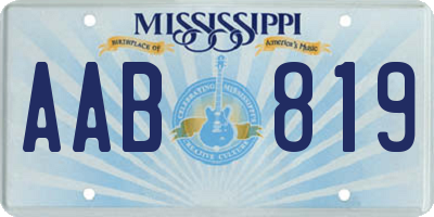MS license plate AAB819