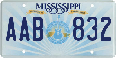 MS license plate AAB832