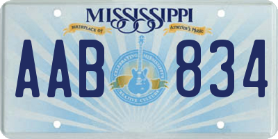 MS license plate AAB834