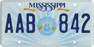 MS license plate AAB842