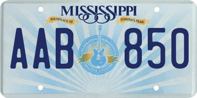 MS license plate AAB850