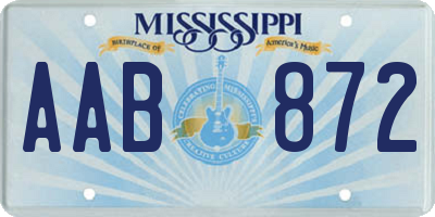 MS license plate AAB872