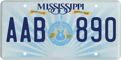 MS license plate AAB890