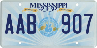 MS license plate AAB907