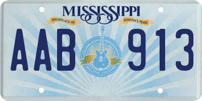 MS license plate AAB913