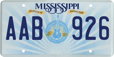 MS license plate AAB926