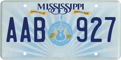 MS license plate AAB927