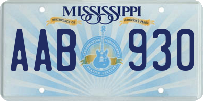 MS license plate AAB930