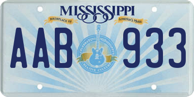 MS license plate AAB933